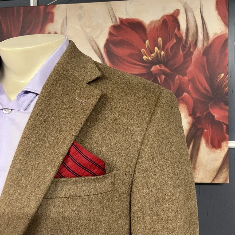 Stafford‎ Camel Hair Blazer Jacket Sport Coat Mens 40R Classic Fit Brown